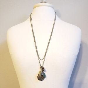 Long silver necklace